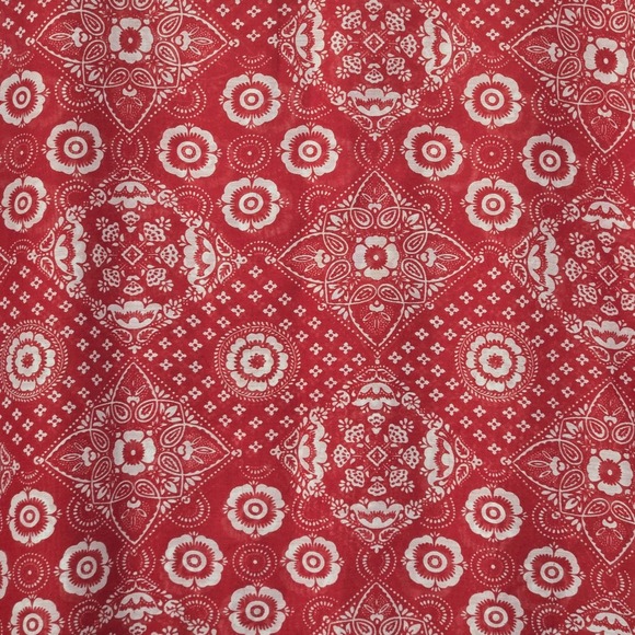 Talbots Floral Bandana Printed Kimono Sleeve Tunic Red L Boho Summer Vacation - Picture 3 of 9